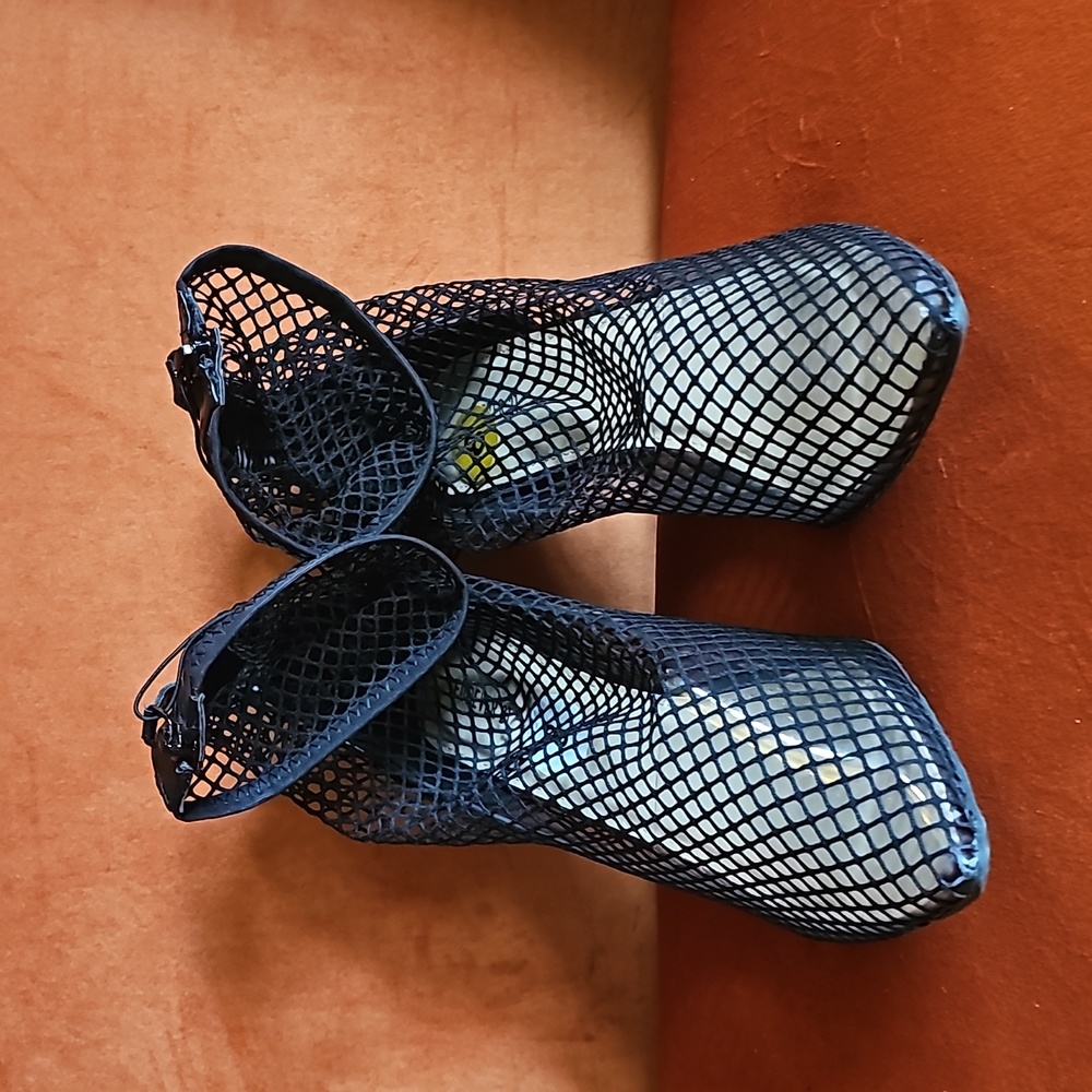 Funky fishnet style heels.